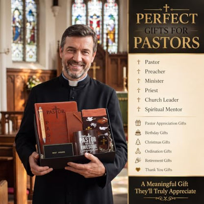 7 Pcs Pastor Appreciation Gifts for Men, Brown - color: Brown