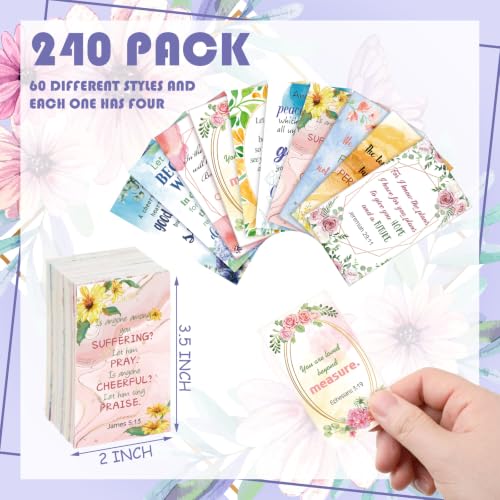 Maitys 240 Pcs Bible Verse Cards for Women Christian Scripture,Blooming - style: Blooming