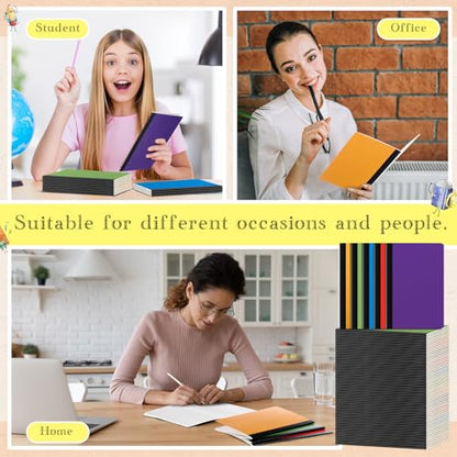 Handepo 100 Pack A5 Composition Notebooks 5"x8" Wide Ruled Notebook - color: Stylish Color, size: A5