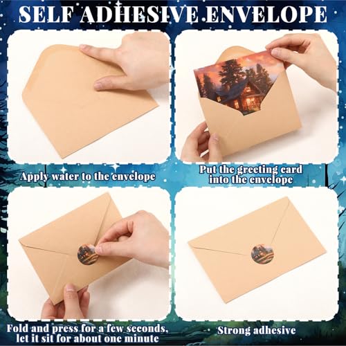 Motiskyy 50 Pcs Blank Greeting Cards 4x6, Blank Cards with Envelopes, 10 Designs, Ideal Stationary Set for All Occasions, Stationary with Matching White Envelope and Sticker(Watercolor Illustration) - style: Watercolor Illustration