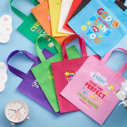 Sweetude 48 Pcs Christian Gift Bags Bulk, Bible Verse Gift Bags for Kid - color: Colourful, style: Kids