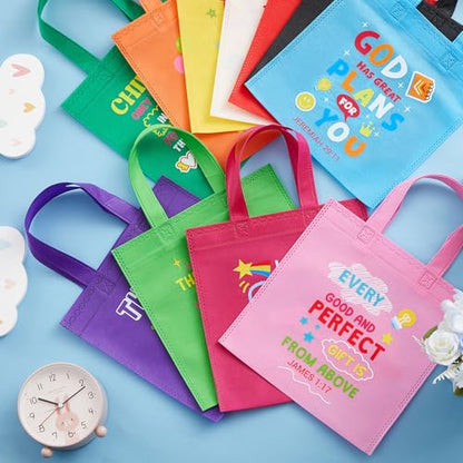 Sweetude 48 Pcs Christian Gift Bags Bulk, Bible Verse Gift Bags for Kid - color: Colourful, style: Kids