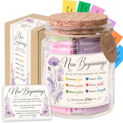 New Beginnings Bible Verse Jar, New Beginnings Gifts for Women, Coworker, Friends - color: Bible jar for new beginning
