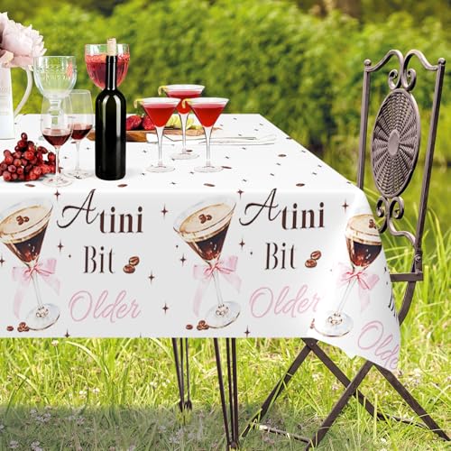 3 Pcs Espresso Martini Tablecloths, Disposable A Tini Bit Older Table Cover - color: Espresso Martini