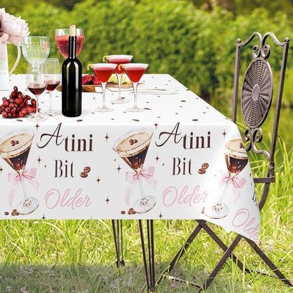 3 Pcs Espresso Martini Tablecloths, Disposable A Tini Bit Older Table Cover - color: Espresso Martini