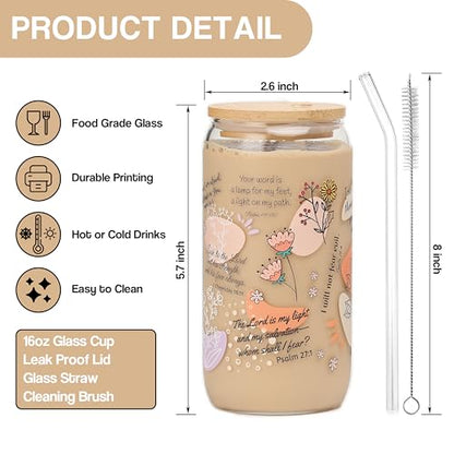Christian Gifts For Women – Bible Verse Coffee Mug 16oz, My Daily Bible Affirmations Tumbler, Religious Gift & Bible Accessories for Sister, Wife and Friends, Iced Coffee Cups with Lid & Straw - color: Bible Verse-1