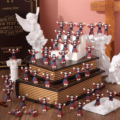 DoubleFill 50 Pcs Easter Mini Jesus Figurines in Bulk Little Jesus Figures to Hide and Seek Tiny Jesus Toys Small Jesus for Easter Egg Basket Stuffers Religious Party Favors Baptism Gift Sunday School