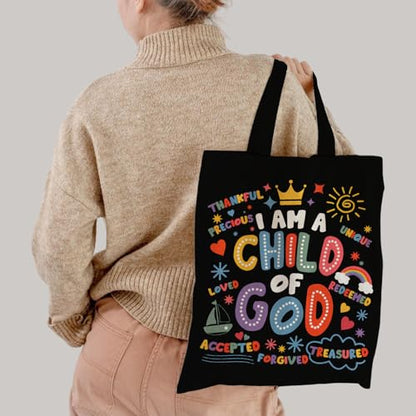 Chicimln Christian Goose Tote Bag, off to Praise the Lord Bible Verse Canvas Tote Bags - color: Black 02