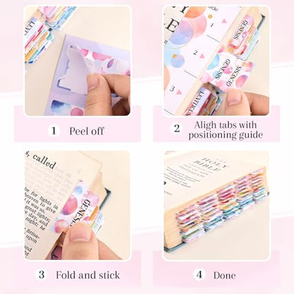 Laminated Bible Tabs for Women, Buble Pink, with Alignment Ruler, 105pcs - style: P-bubble