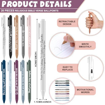 Eersida 80 Pcs Thank You Gifts Bulk Employee Inspirational Notebook Pen with Silicone Keychain Motivational Mini Notepad Ballpoint Pen Sets for Teacher Staff Volunteer Coworker School Office Supplies - color: Classic, style: Appreciation