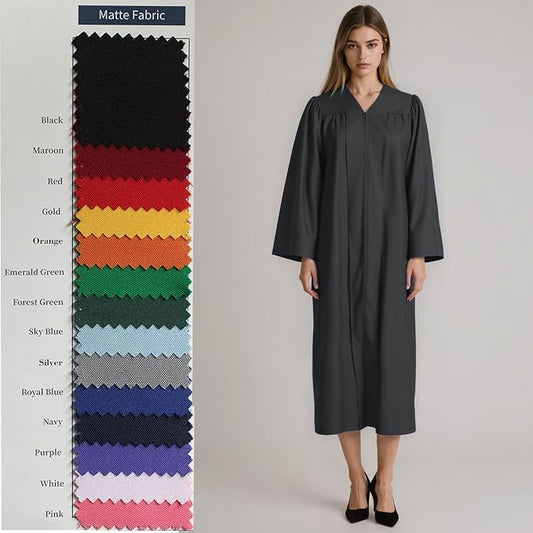 6 Pcs Choir Robes for Church adults Baptism Robes for Water Baptism Unisex Matte Graduation Gowns for College - color: Black, size: 51(5'6"-5'8")