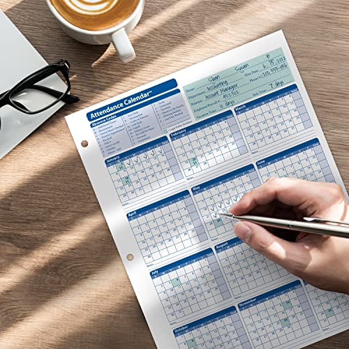 ComplyRight 2027 Attendance Calendar Card, White, Pack of 25 - size: 25 Pack, style: Attendance Calendar Card