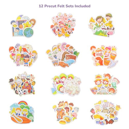 CHEFAN 12 Pack Felt Story Board Pieces, Flannel Stories for Toddlers - color: Nursery-12pack-b