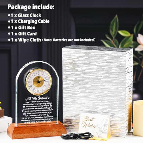 Arikyrist Glass Clock Gifts for Girlfriend from Boyfriend on Anniversary - color: Girlfriend