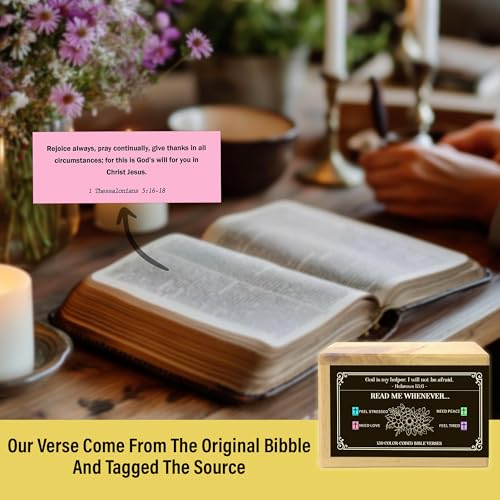 Personalized Get Well Soon Bible Verse Box with 150 Color-Coded Scripture Cards, Custom Name Prayer Box with Wooden Pocket Cross, Read Me Whenever Cards, Christian Encouragement Gift - color: Get Well Soon