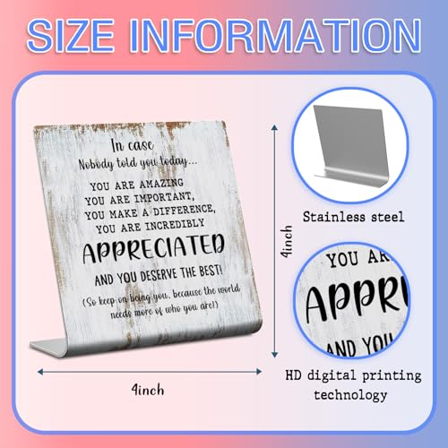 Thank You Gifts for Women Men Office Decor Sign Plaque, Appreciation Gifts Motivational Quote in Case Nobody Told You Today, APPRECIATED gifts for Coworker Friend XUV97 - style: APPRECIATED