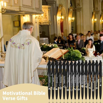 15 Pcs Bible Pens Christian Pen, Bible Verse Pens with ST Nip - color: Black