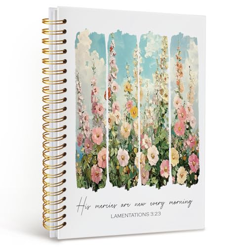 MOFUYU Bible Christian Spiral Notebook for Women,Prayer Journal for Women - color: Jesus is the light-flower2
