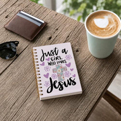 foedor Purple Christian Bible Verse Spiral Notebook Journal, 5.5×8.3 Inch - style: jesus purple