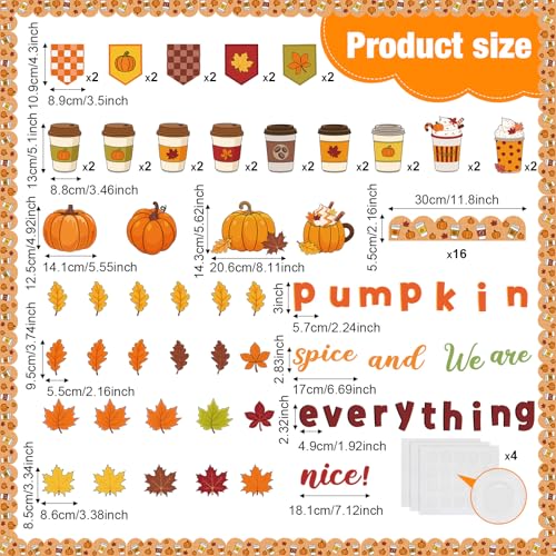 Containlol Fall Bulletin Board Decorations Pumpkin Spice Classroom Cutouts - color: Yellow, style: Coffee Cup