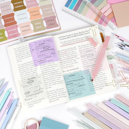 Nicpro Bible Journaling Kit, 76PCS Bible Study Supplies with Case for Women - color: Pink