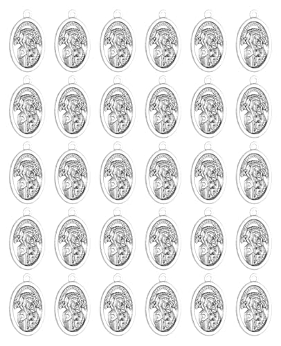 COTTVOTT Saint Therese of Lisieux/Saint Mother Teresa of Calcutta/Divine Mercy Jesus/Mater Dolorosa Patron Saint Medal Charm Pendant for DIY Rosary Necklace Bracelet Jewelry Making Part - color: 30pcs-Our Lady of Perpetual Help