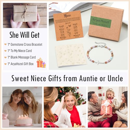 Crystal Cross Bracelet for Women Teen Girls Christmas Birthday Gifts - style: Niece
