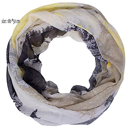 Fashion Lightweight Scarfs For Women Floral Print Many Style - color: Yellow