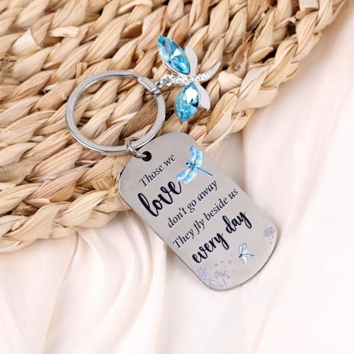 Inspirational Keychain for Women, Appreciation Gift for Mother Daughter Best Friend, Christmas Key Ring - style: Dragonfly Memorial