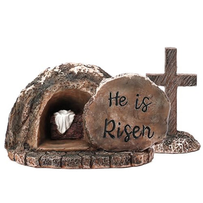 Empty Tomb with Cross Decorations - Nativity Scene Set He is Risen