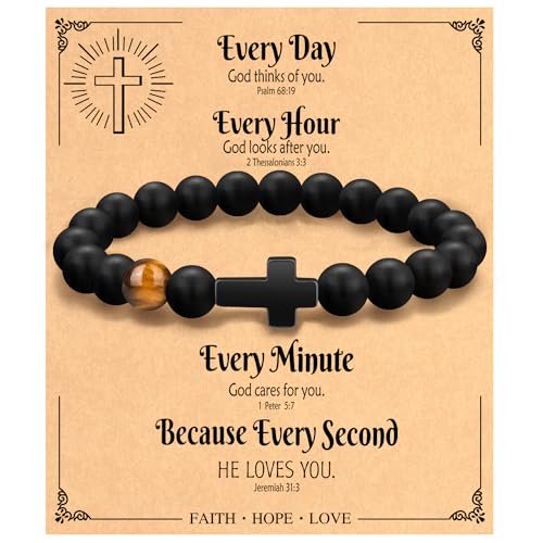 Christian Grandparents-Day Gifts for Men, Religious Cross Bracelet for Him - style: Every