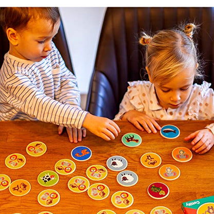 Montessori-Inspired Wooden Matching Game for Toddlers 2-4 Years - Durable, Scratch-Resistant 36 Card Set, Includes Carry Bag - Memory Game for Toddlers 2-4 Years - Cognitive Verbal Skills Development - size: Animals 36 cards