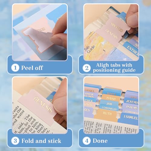 Bible Tabs, Impression Sunrise Theme, 66 Gold Foil + 39 Blank Labels - style: Gold Foil Sunrise
