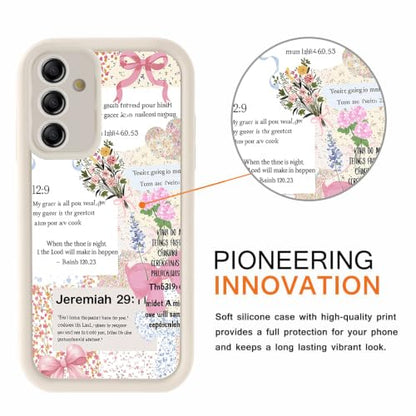 Christian Case for Samsung Galaxy S25, Aesthetic Bible Verse Bow Flower Pattern Design Collage Phone Cover, TPU Shockproof Protective Shell for Samsung S25 6,2" - color: Bow