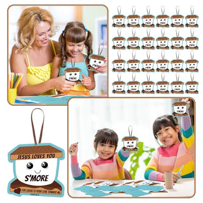 Motipuns 24 Sets Jesus Loves You S'More Ornament Craft Kit,Classic Style - style: Classic Style