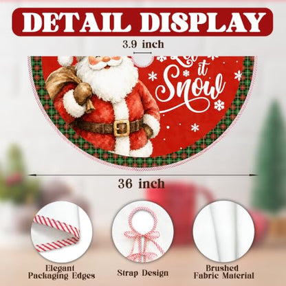 Red Santa Christmas Tree Skirt, Let It Snow Xmas Tree Skirt 518XW-TS - color: Santa-2