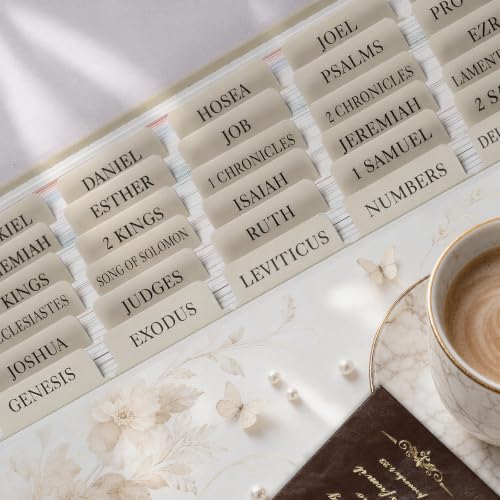 UPAFEXXI-Laminated Bible Tabs with Book Summaries, Bible Study Supplies - color: Summaries Gray2