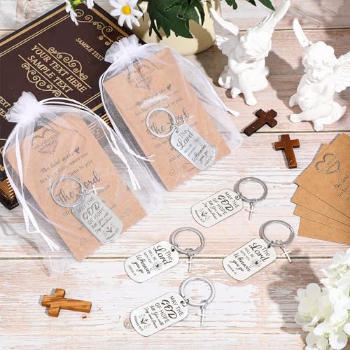 Siifert 50 Set Christian Cross Keychains Bulk Christian Keychain Bible Verse Religious Prayer Gifts for Women Men - color: Rectangle Style