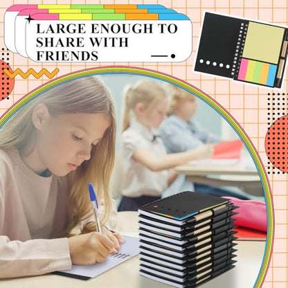 Qilery 100 Pack Lined Spiral Notebook Bulk Small Notepad and Pen Set - style: Classic