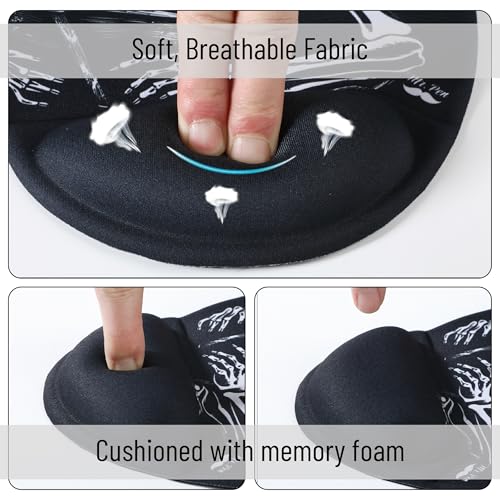 Mr. Pen- Ergonomic Mouse Pad with Wrist Rest, Grim Reader Design - color: Grim Reader