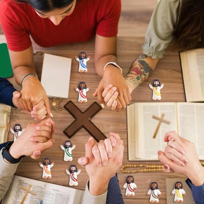 Little Mini Jesus Figures, Tiny Brown, Black, Baby Jesus Loves You Figures - size: 200pcs