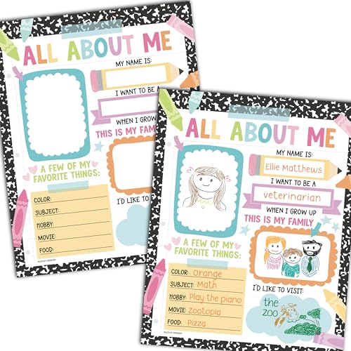 20 All About Me Posters Elementary Classroom Decor, Star Student Poster - color: Composition Pastel