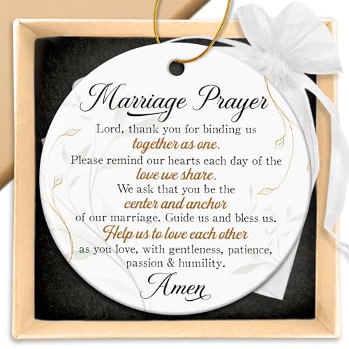 ZAGKOO Christian Wedding Gifts for Newlyweds, Wedding Couple Ornament 2026 - color: Marriage Prayer