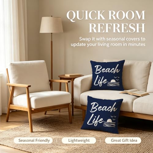 Beach Life Throw Pillow Cover 18x18 inch - color: Beach04