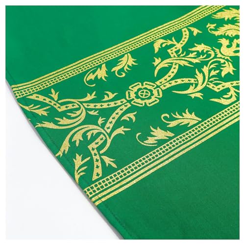 Priest Religious Robe Cosplay Costume Vestment Robe Mass Round Collar Chasuble Robe with Pastor - color: Green