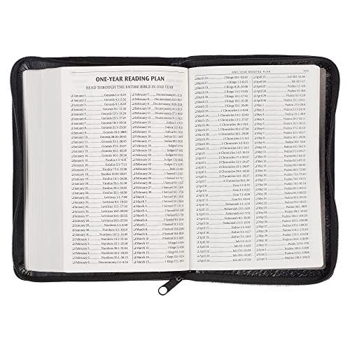 KJV Holy Bible, Compact Faux Leather Red Letter Edition - Ribbon Marker, King James Version, Black Faux Leather, Zipper Closure (KJV Compact Editions)