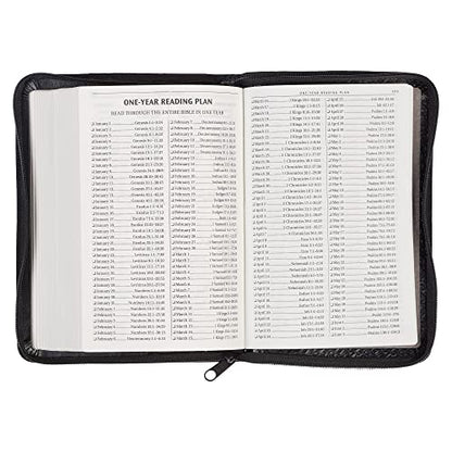KJV Holy Bible, Compact Faux Leather Red Letter Edition - Ribbon Marker, King James Version, Black Faux Leather, Zipper Closure (KJV Compact Editions)