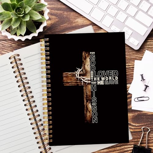 His Only Son Bible Notebooks for Note Taking, Christian Journaling Notebook, Scripture Journals for Writing, Prayer Journal for Woman, Bible Gifts, 5.5x8.3 In - color: black