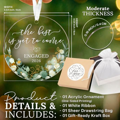 HEXMOZ Engagement Gifts for Couples, Women - Bride to Be Gift, Fiance Gift - color: Engaged 7 2026