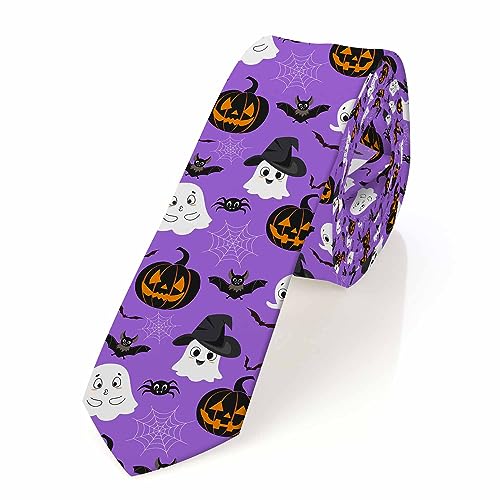 Men's Ties Novelty Tie Necktie for Men Teen Boys Multicolor Tie Party Holiday Thanksgiving Christmas - color: Halloween